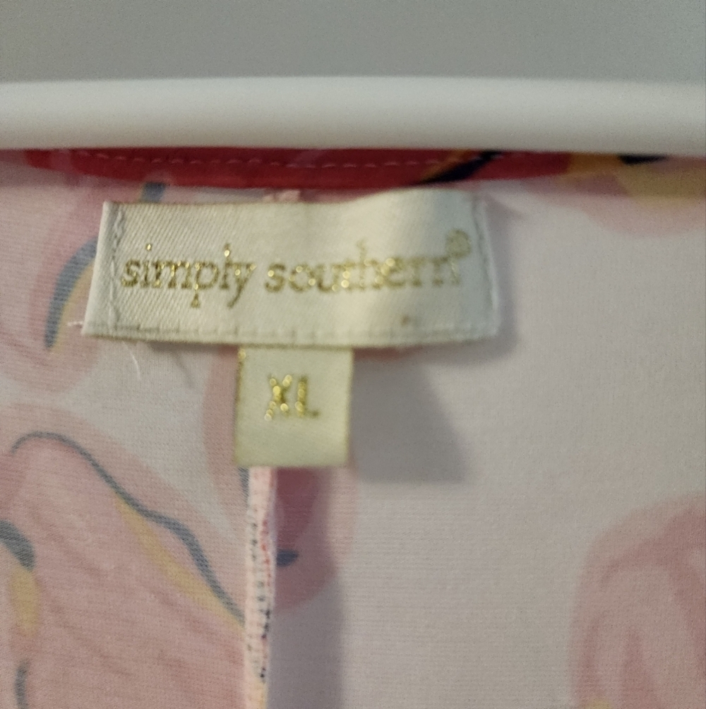Simply Southern Floral Pink Open Shoulder Dress Size XL - Picture 5 of 5
